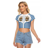 Oktoberfest Raglan Cropped T Shirt Country Cowboy Style Blue Version