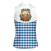 Oktoberfest Women Sleeveless Polo Shirt Country Cowboy Style Blue Version