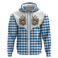 Oktoberfest Zip Hoodie Country Cowboy Style Blue Version