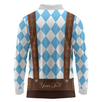 Personalized Lederhosen Oktoberfest Costume Long Sleeve Polo Shirt