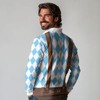 Personalized Lederhosen Oktoberfest Costume Long Sleeve Polo Shirt