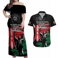 Happy Kenya Mashujaa Day Couples Matching Off Shoulder Maxi Dress and Hawaiian Shirt Honour Our Heroes, Heroines LT05 - Wonder Print Shop