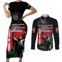 Happy Kenya Mashujaa Day Couples Matching Short Sleeve Bodycon Dress and Long Sleeve Button Shirt Honour Our Heroes, Heroines LT05 - Wonder Print Shop