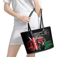 Happy Kenya Mashujaa Day Leather Tote Bag Honour Our Heroes, Heroines LT05 - Wonder Print Shop