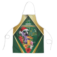 Dominica Christmas Apron Funny Santa Sisserou Parrot - Wonder Print Shop