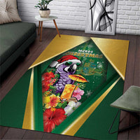 Dominica Christmas Area Rug Funny Santa Sisserou Parrot - Wonder Print Shop