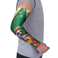 Dominica Christmas Arm Sleeves Funny Santa Sisserou Parrot - Wonder Print Shop