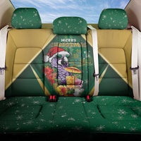 Dominica Christmas Back Car Seat Cover Funny Santa Sisserou Parrot - Wonder Print Shop