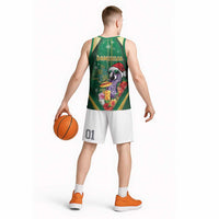 Dominica Christmas Basketball Jersey Funny Santa Sisserou Parrot - Wonder Print Shop