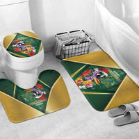 Dominica Christmas Bathroom Set Funny Santa Sisserou Parrot - Wonder Print Shop