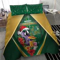 Dominica Christmas Bedding Set Funny Santa Sisserou Parrot - Wonder Print Shop