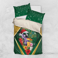 Dominica Christmas Bedding Set Funny Santa Sisserou Parrot - Wonder Print Shop
