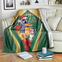 Dominica Christmas Blanket Funny Santa Sisserou Parrot - Wonder Print Shop