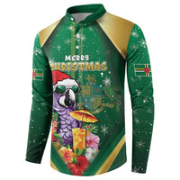 Dominica Christmas Button Sweatshirt Funny Santa Sisserou Parrot - Wonder Print Shop