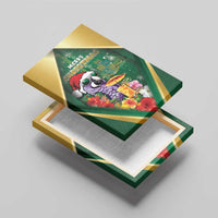 Dominica Christmas Canvas Wall Art Funny Santa Sisserou Parrot - Wonder Print Shop