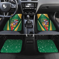Dominica Christmas Car Mats Funny Santa Sisserou Parrot - Wonder Print Shop
