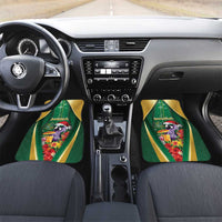 Dominica Christmas Car Mats Funny Santa Sisserou Parrot - Wonder Print Shop