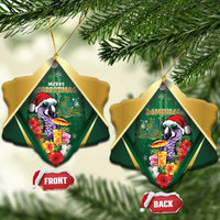 Dominica Christmas Ceramic Ornament Funny Santa Sisserou Parrot - Wonder Print Shop