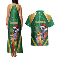 Dominica Christmas Couples Matching Tank Maxi Dress and Hawaiian Shirt Funny Santa Sisserou Parrot - Wonder Print Shop