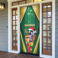 Dominica Christmas Door Cover Funny Santa Sisserou Parrot - Wonder Print Shop