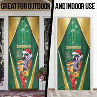 Dominica Christmas Door Cover Funny Santa Sisserou Parrot - Wonder Print Shop