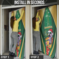 Dominica Christmas Door Cover Funny Santa Sisserou Parrot - Wonder Print Shop