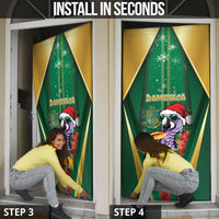 Dominica Christmas Door Cover Funny Santa Sisserou Parrot - Wonder Print Shop