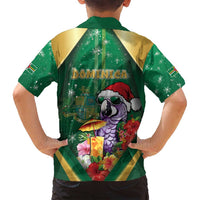 Dominica Christmas Family Matching Puletasi and Hawaiian Shirt Funny Santa Sisserou Parrot - Wonder Print Shop