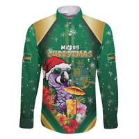 Dominica Christmas Family Matching Short Sleeve Bodycon Dress and Hawaiian Shirt Funny Santa Sisserou Parrot - Wonder Print Shop