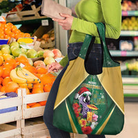 Dominica Christmas Grocery Bag Funny Santa Sisserou Parrot - Wonder Print Shop