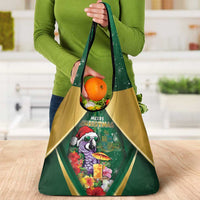 Dominica Christmas Grocery Bag Funny Santa Sisserou Parrot - Wonder Print Shop