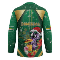 Dominica Christmas Hockey Jersey Funny Santa Sisserou Parrot - Wonder Print Shop