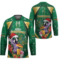 Dominica Christmas Hockey Jersey Funny Santa Sisserou Parrot - Wonder Print Shop