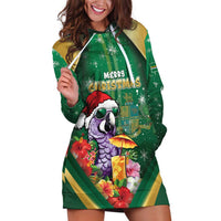 Dominica Christmas Hoodie Dress Funny Santa Sisserou Parrot - Wonder Print Shop