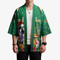 Dominica Christmas Kimono Funny Santa Sisserou Parrot - Wonder Print Shop