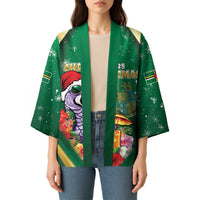 Dominica Christmas Kimono Funny Santa Sisserou Parrot - Wonder Print Shop