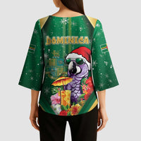 Dominica Christmas Kimono Sleeve Blouse Funny Santa Sisserou Parrot - Wonder Print Shop