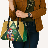 Dominica Christmas Leather Bag Funny Santa Sisserou Parrot - Wonder Print Shop