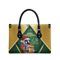 Dominica Christmas Leather Bag Funny Santa Sisserou Parrot - Wonder Print Shop