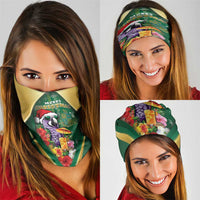 Dominica Christmas Neck Gaiter Funny Santa Sisserou Parrot - Wonder Print Shop