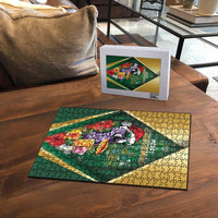 Dominica Christmas Puzzle Funny Santa Sisserou Parrot - Wonder Print Shop