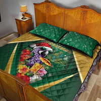 Dominica Christmas Quilt Bed Set Funny Santa Sisserou Parrot - Wonder Print Shop
