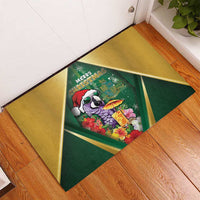 Dominica Christmas Rubber Doormat Funny Santa Sisserou Parrot - Wonder Print Shop