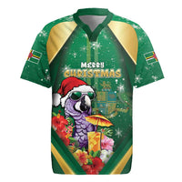 Dominica Christmas Rugby Jersey Funny Santa Sisserou Parrot - Wonder Print Shop