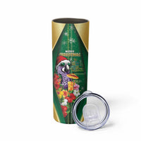 Dominica Christmas Skinny Tumbler Funny Santa Sisserou Parrot - Wonder Print Shop