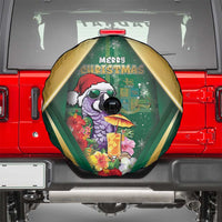 Dominica Christmas Spare Tire Cover Funny Santa Sisserou Parrot - Wonder Print Shop