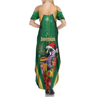 Dominica Christmas Summer Maxi Dress Funny Santa Sisserou Parrot - Wonder Print Shop