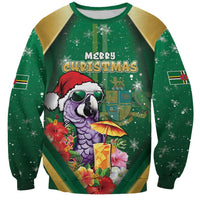 Dominica Christmas Sweatshirt Funny Santa Sisserou Parrot - Wonder Print Shop