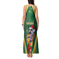 Dominica Christmas Tank Maxi Dress Funny Santa Sisserou Parrot - Wonder Print Shop