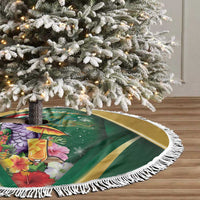 Dominica Christmas Tree Skirt Funny Santa Sisserou Parrot - Wonder Print Shop